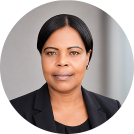 Professional headshot of a woman wearing a black blazer